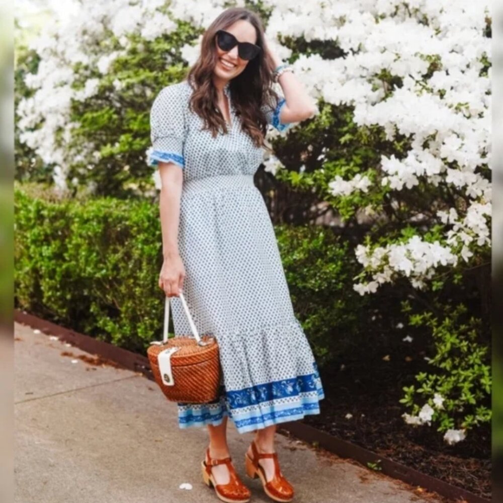 J. CREW Smocked Ruffle Dress in 100% Cotton Voile SZ XS - Picture 3 of 4